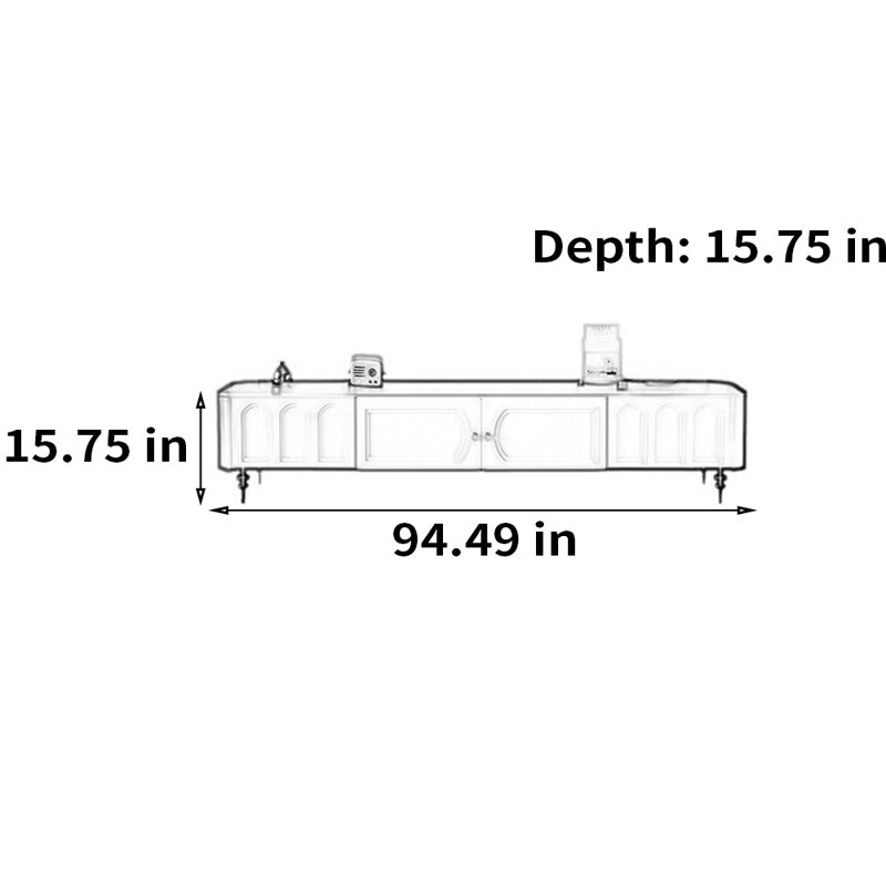 Meuble télé français simple, 94.49"