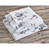 Lodge Lodge Toile Moose Woodland Forest Sketch Print Cozy Decorative Sheet & Pillowcase Set