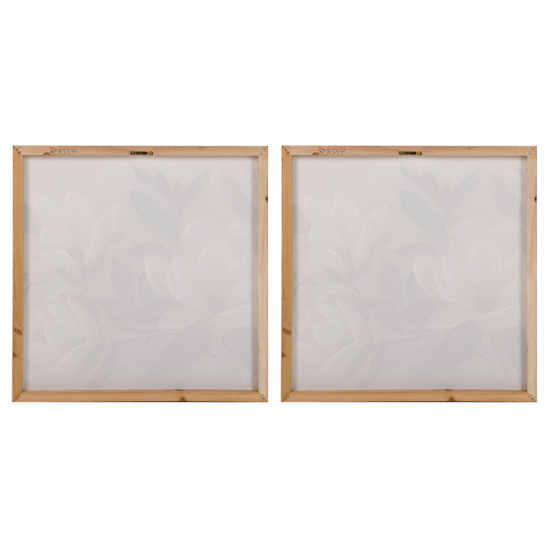 Flowers 40% Hand Painted Set 2 Lienzos 60X3X60 Cm - 2 Piece Wrapped Canvas Print Set