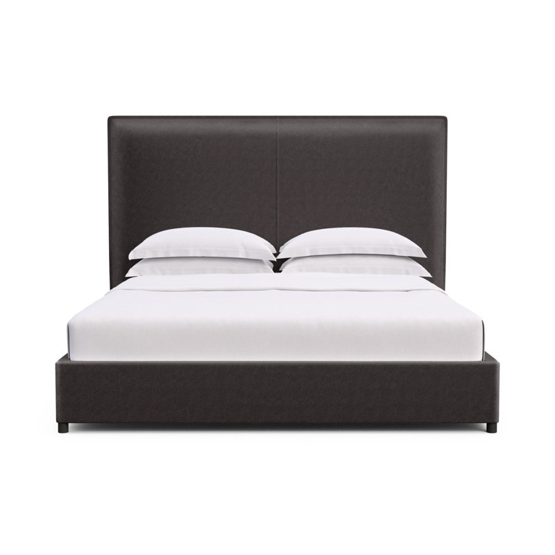 Mansfield Upholstered Bed, Full, Box Weave Linen Pumice, Weathered