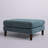 Rio 32 Inch Modular Ottoman, Box Cushion Seat, Wood Legs, Slate Blue Fabric-2139065514