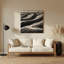 Art mural horizontal gris rayé gris foncé-349851897