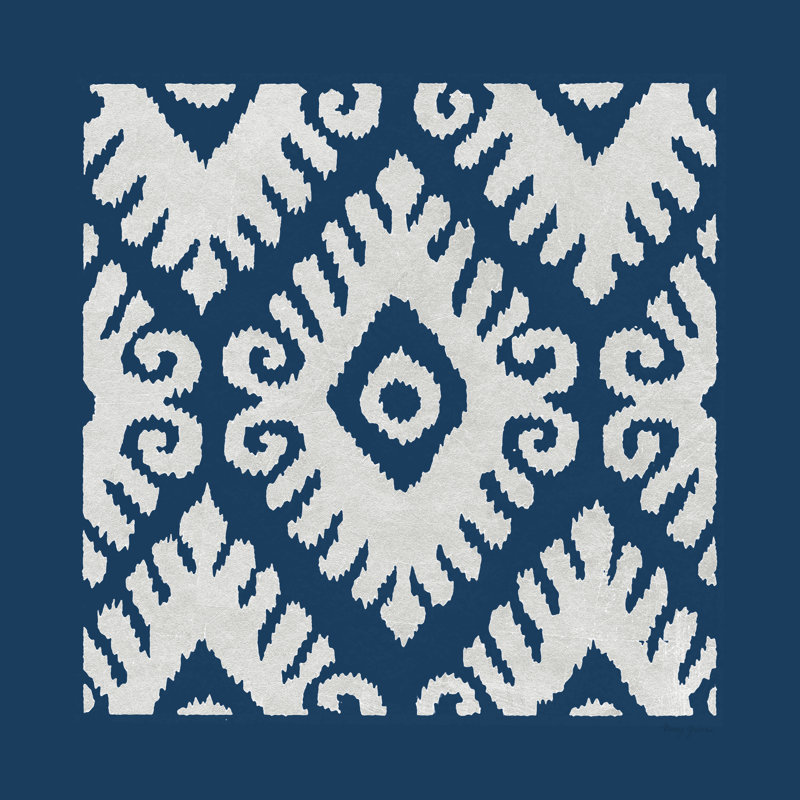 Simply Elegant VII - blanc sur bleu, H 12 po x l 12 po, Non, Toile tendue
