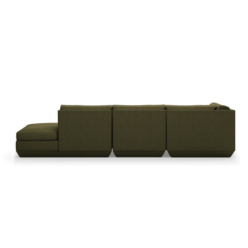 Podium Modular 4-Piece Lounge Sectional B, Left Hand Facing, Copenhagen Terra Polyester