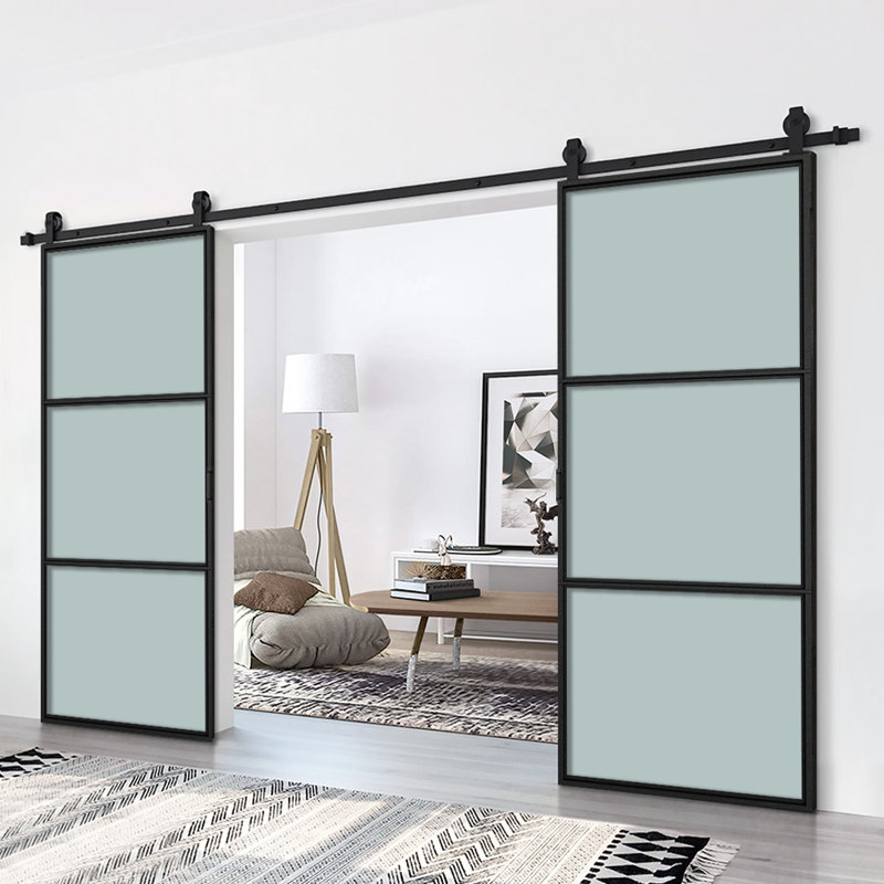 72'' x 84'' Hollow Glass without Installation Hardware Kit Barn Door