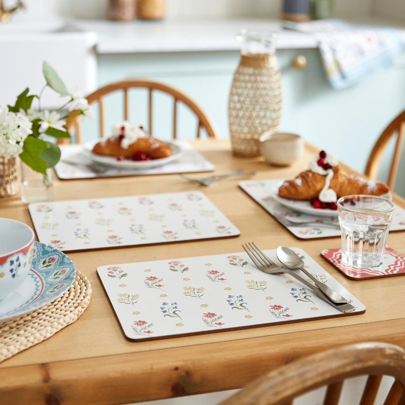 Boho Floral Paper Printed MDF Placemat