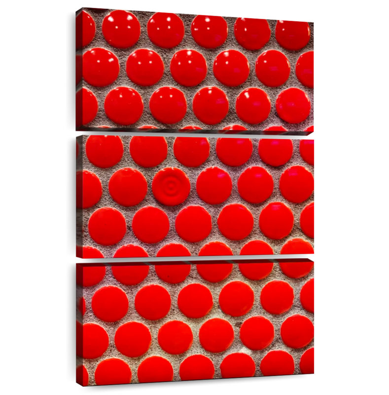 Avery Red Circle Tiles, 74" H x 48" W