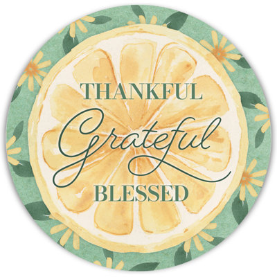 Glass Coaster Thankful Grateful Blessed