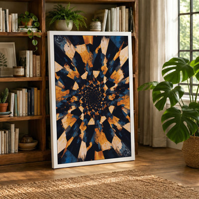 Spiral Descent Geometric 1 Piece Wrapped Canvas Wall Art