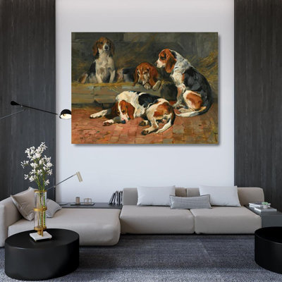 "Beagles - Pères de la meute" par John Emms - Toile tendue avec châssis