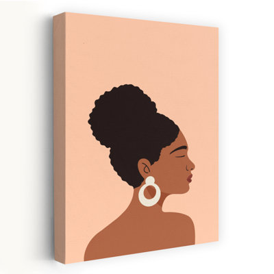 Contemporary Art Elegant Abstract Contemporary Portrait Wall Art 1 Piece Wrapped Canvas Wall Art