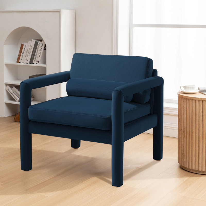 Fauteuil Solaris, Velours bleu