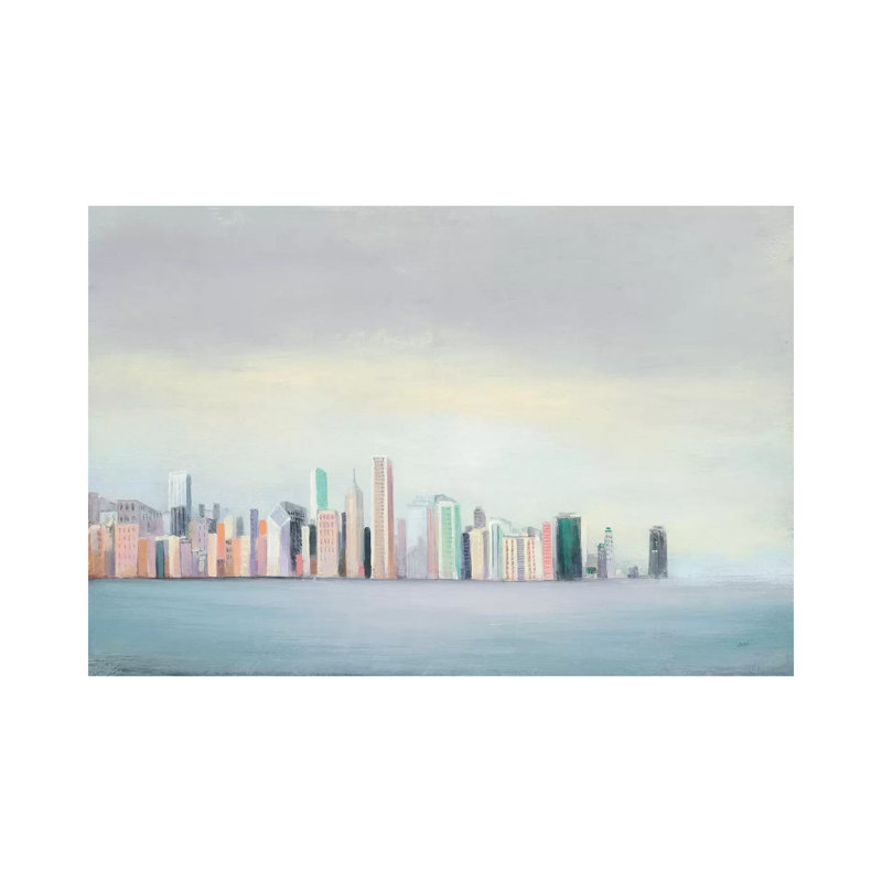 New York Skyline Blue by Julia Purinton - Wrapped Canvas Print, 66.04 cm H x 45.72 cm W