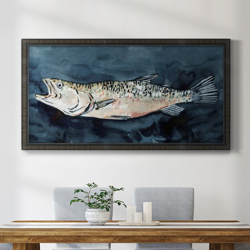 " Hungry Fish I " Painting Print, 29" H x 53" W x 1" D