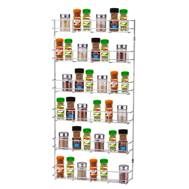 Buckingham 6 Tier Spice & Herb Rack Wall Mounted Kitchen Cupboard Storage Organiser 38.5 Cm
