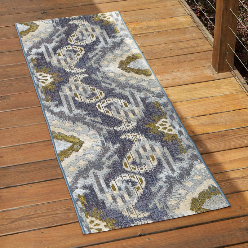 Newt Washable Ikat Indoor / Outdoor Rug, Runner 2' x 3'11"
