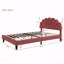 Base de lit plateforme en velours grand, tête de lit à motif floral-274103345-274103346