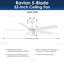 RAVIAN 5-Blade Ceiling Fan With Remote - (No Light)-1038080032-1038080036