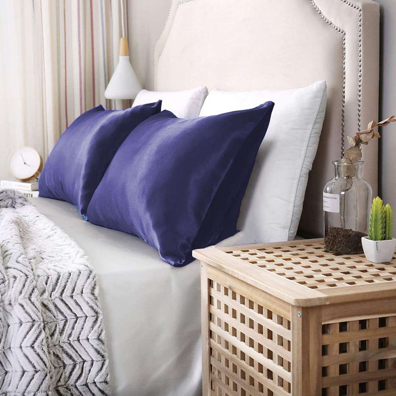 Satin - Set of 2, Queen Pillowcase, Blue
