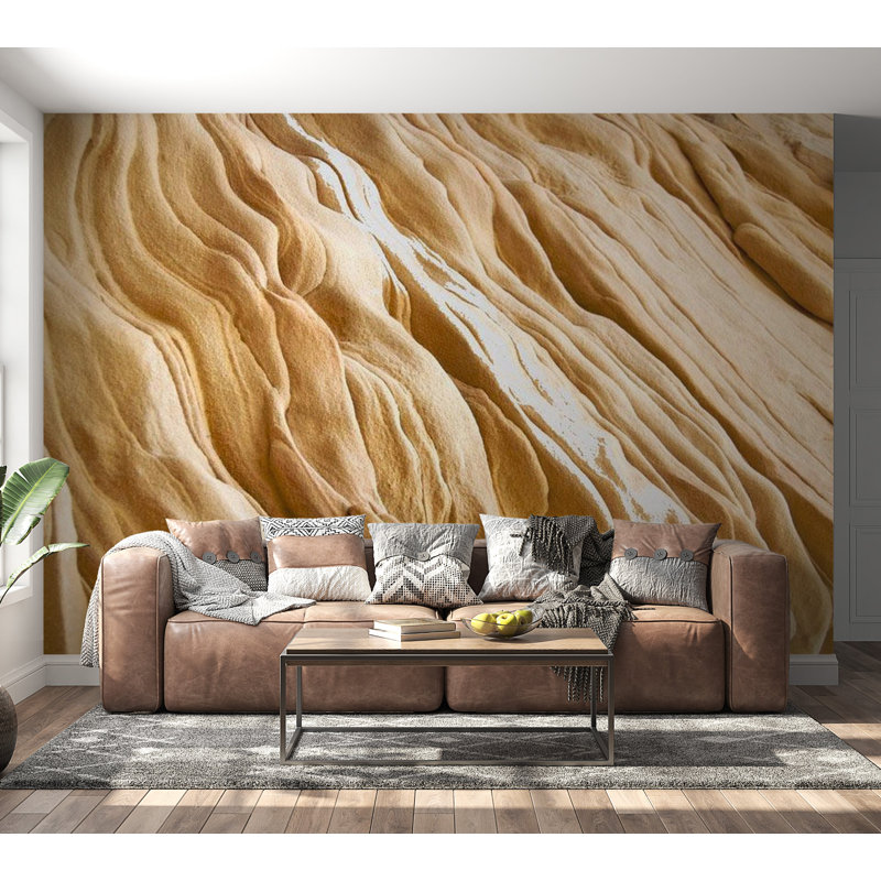 Panneau mural Janah Wavy Sandstone Forms, L 90 po x l 118 po