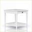 Table basse blanche décontractée transitionnelle avec 1 tiroir Tablette, peu encombrante pour le salon