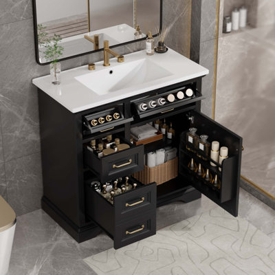 Meuble-lavabo 36 po avec comptoir en céramique