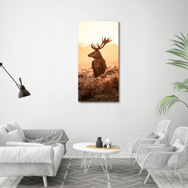 Deer Sunrise - Wrapped Canvas Print, 120cm H x 60cm W