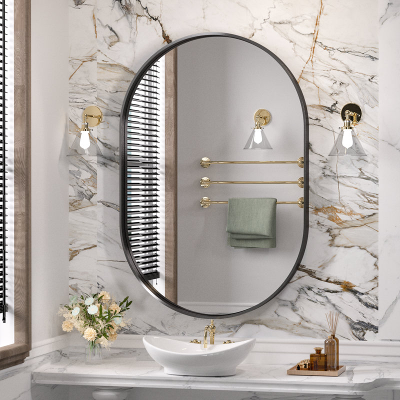 Chachi Metal Oval Mirror, Double Arched