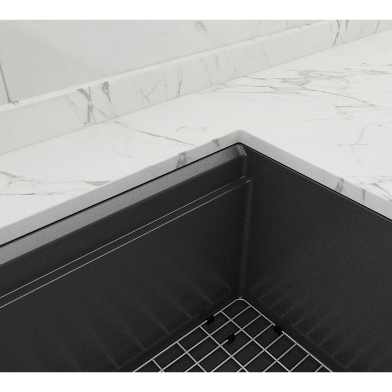 CozyBlock 36'' L Single Bowl Stainless Steel Kitchen Sink, Black