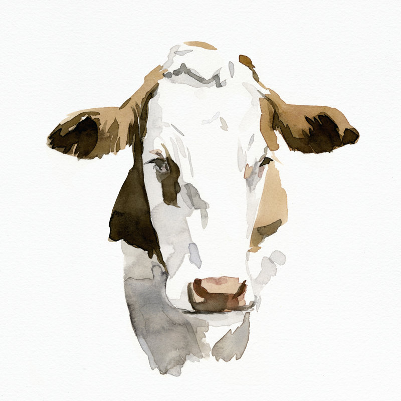 Bovine I by Emma Caroline - Wrapped Canvas Painting, 30cm H x 30cm W x 3.8cm D