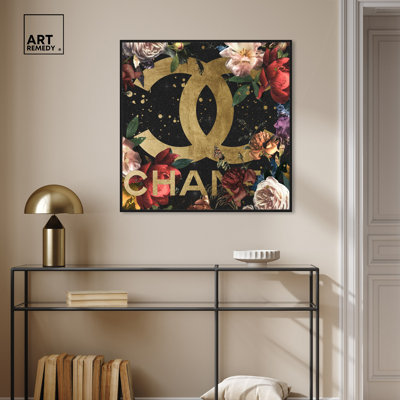 Glam Lost In Florals Noir II Canvas Dark Fashion Art by Art Remedy