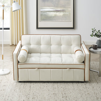 Ranlo 55.5'' Velvet Convertible Sofa