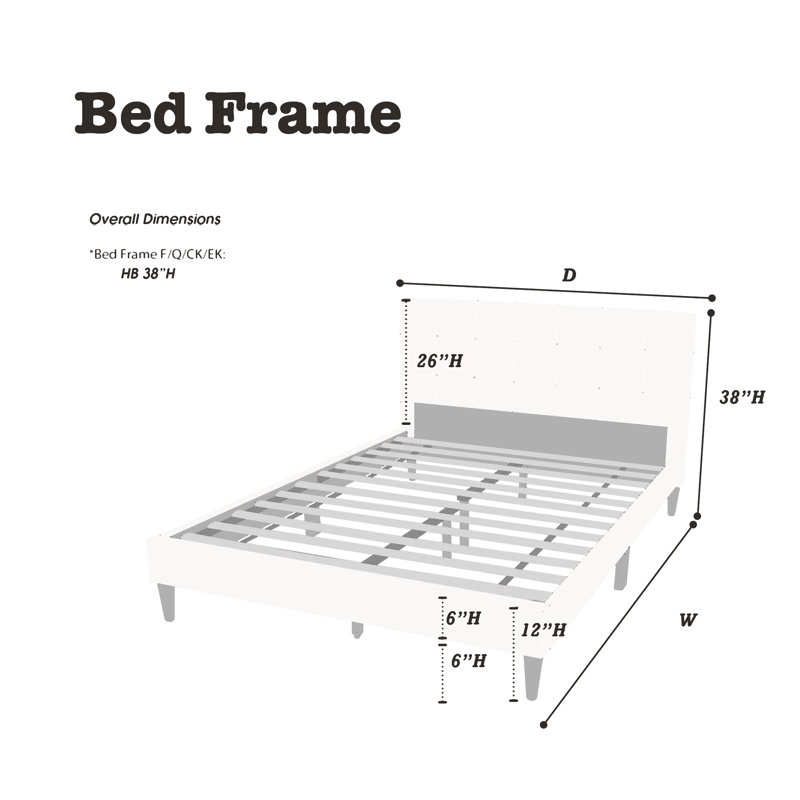 Mobilier de chambre à coucher moderne avec lit capitonné en polyfibre et tête de lit, Grand lit, Gris anthracite