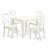 5 Piece Modern Dining Table Set Includes a Square Wooden Table and 4 Dining Chairs, Linen White-1082190382