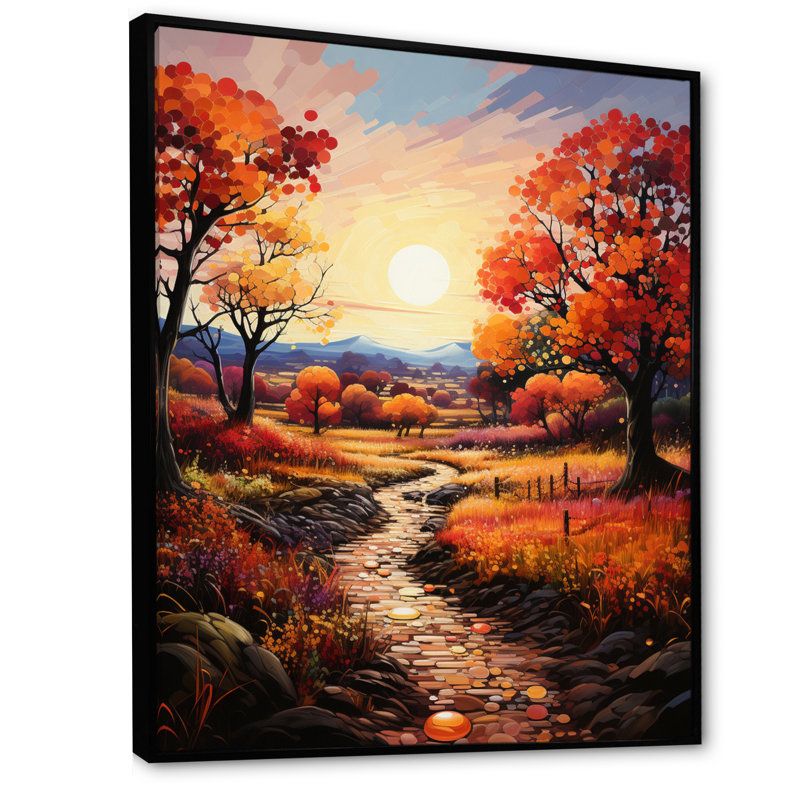«Euphrasia Countryside Autumnal Orchard Patchwork II», reproduction, Cadre flottant noir, H 44 po x l 34 po x P 1,5 po