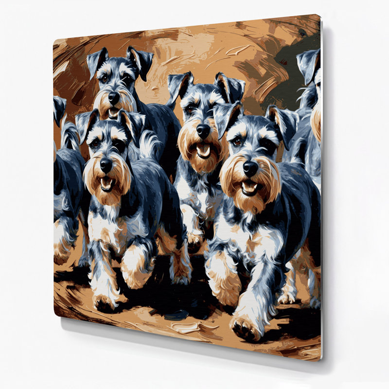 Schnauzer miniature en métal noir, H 8 po x l 8 po