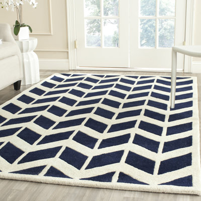 Chevron Wool Hand Woven Area Rug
