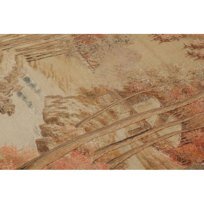 Antique Japanese Tapestry With Scenic Landscape Design - Rug & Kilim