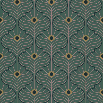 Moroccan Peacock 10' L x 24" W Wallpaper Roll