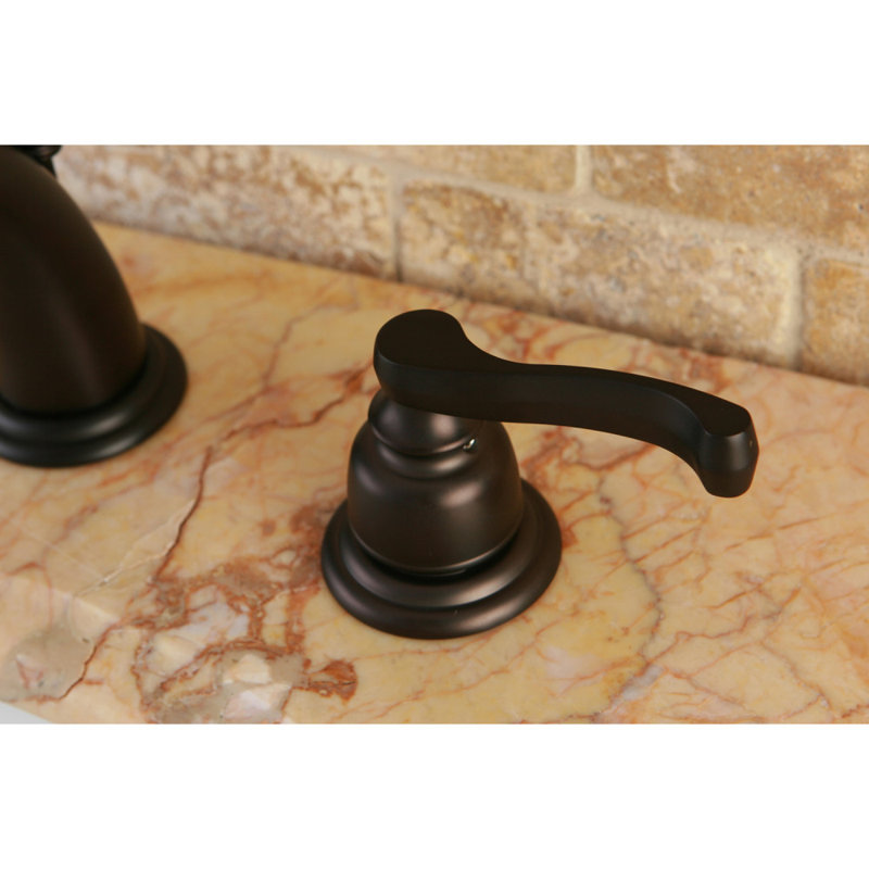 Kingston Brass Royale Two-Handle 3-Hole Deck Mount Widespread Bathroom Faucet with Retail Pop-Up Drain, Oil Rubbed Bronze