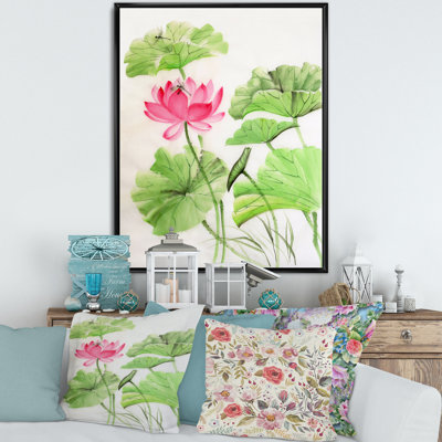 " Lotus And Dragonfly " Painting Print