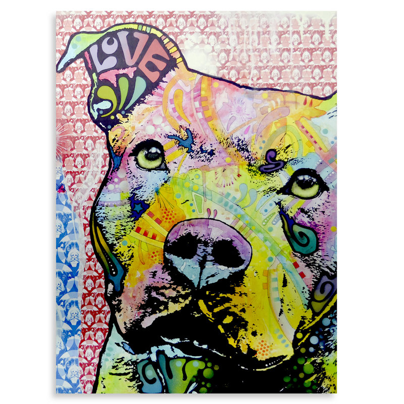 « thouthful pittbull ii », impression sur toile, H 22 po x l 16 po x P 1 po, Pas de tapis, Sans cadre