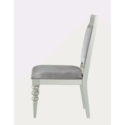 Maverick Fabric & Platinum Finish Side Chair (Set Of 2)