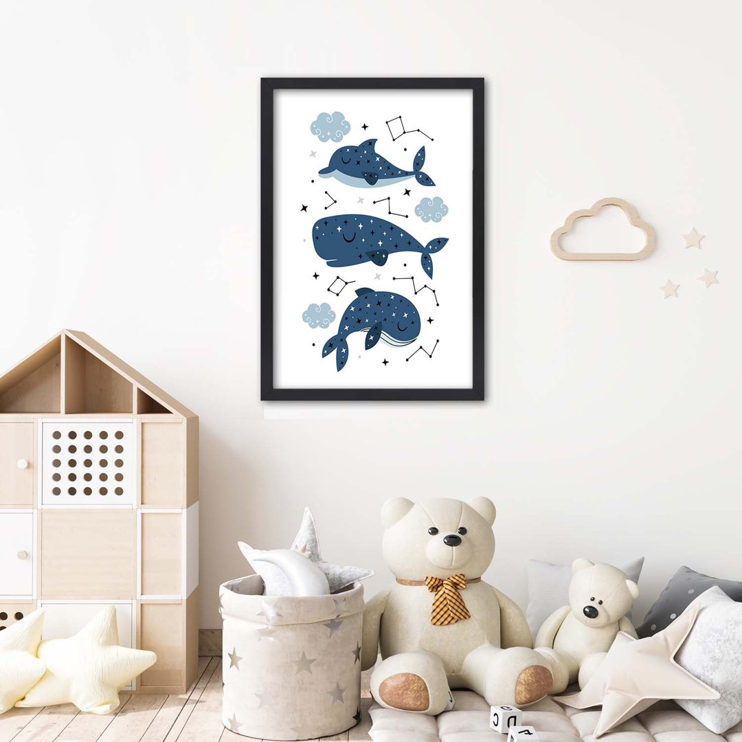 Gerahmtes Poster Happy Whales