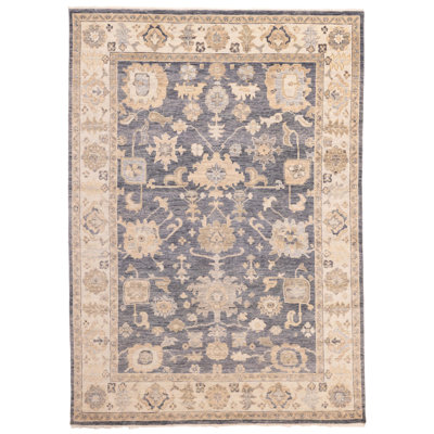 Modern Oushak Charcoal Rug 9'1" x 12'3"