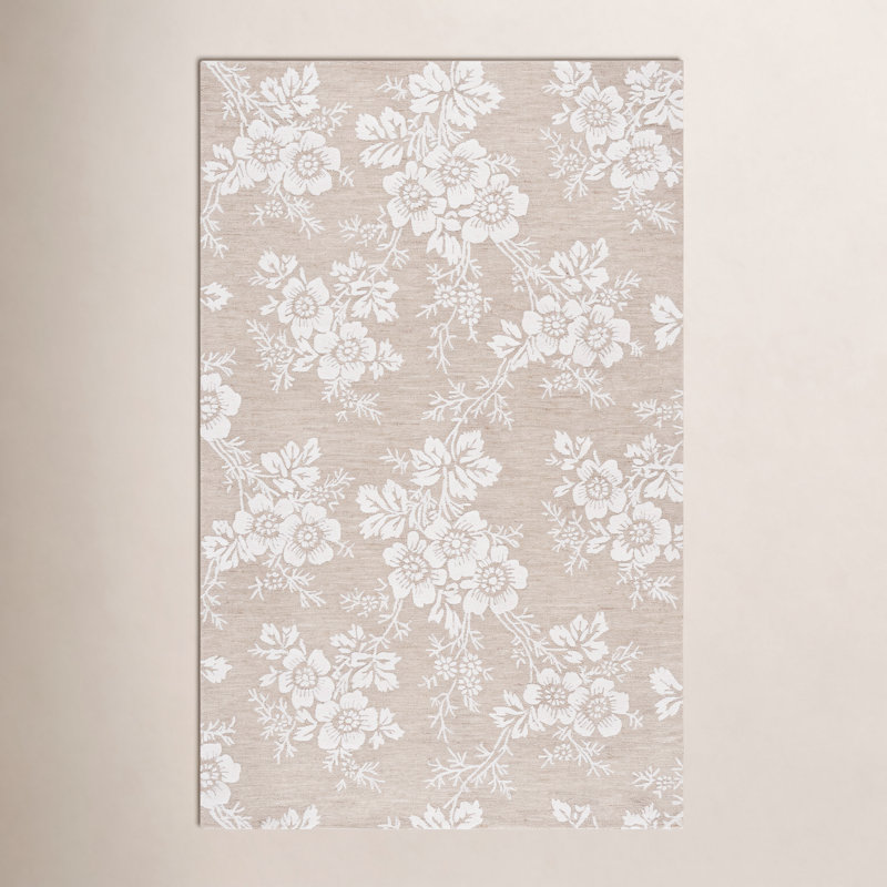 Hand-Tufted Wool Floral Rug, Rectangle 9' x 12'