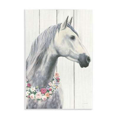 «Spirit Stalli on Horse with Flower Wreath», reproduction d'art encadrée