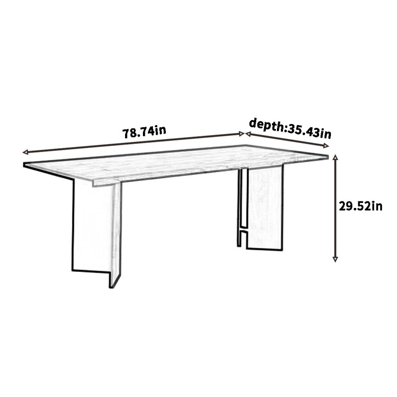 Vintage elm dining table, 29.52"H x 78.74"L x 35.43"W