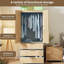Armoire 70 po en bois avec 2 portes et 3 tiroirs, armoire de rangement pour chambre à coucher-197129464