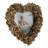 Romantic Rose Detailing In Heart Shape Photo Frame - Chic Wall Decor Accent For Entryway - Decorative Picture Frame For Living Room Display - 6", Gold